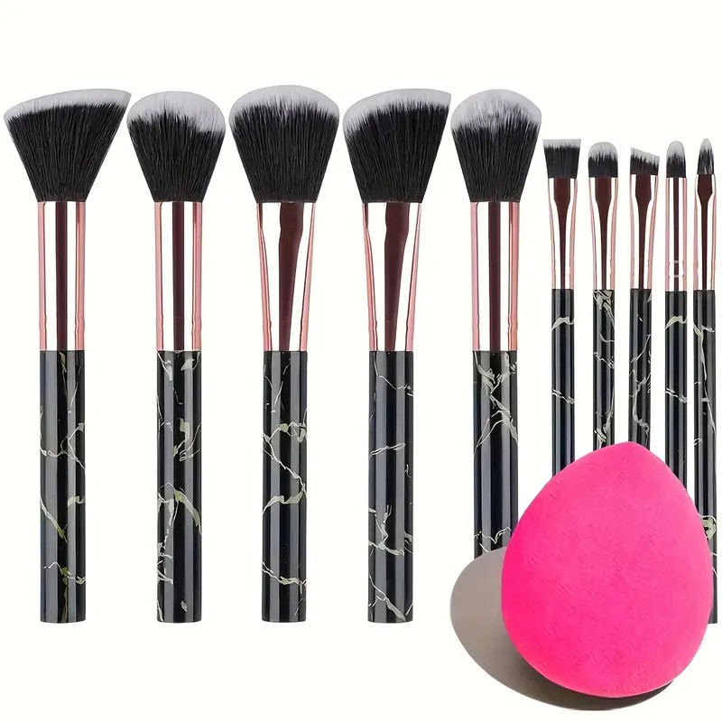 Beauty Makeup Gift Sets - مجموعة فرش رخامية مكونة من 10