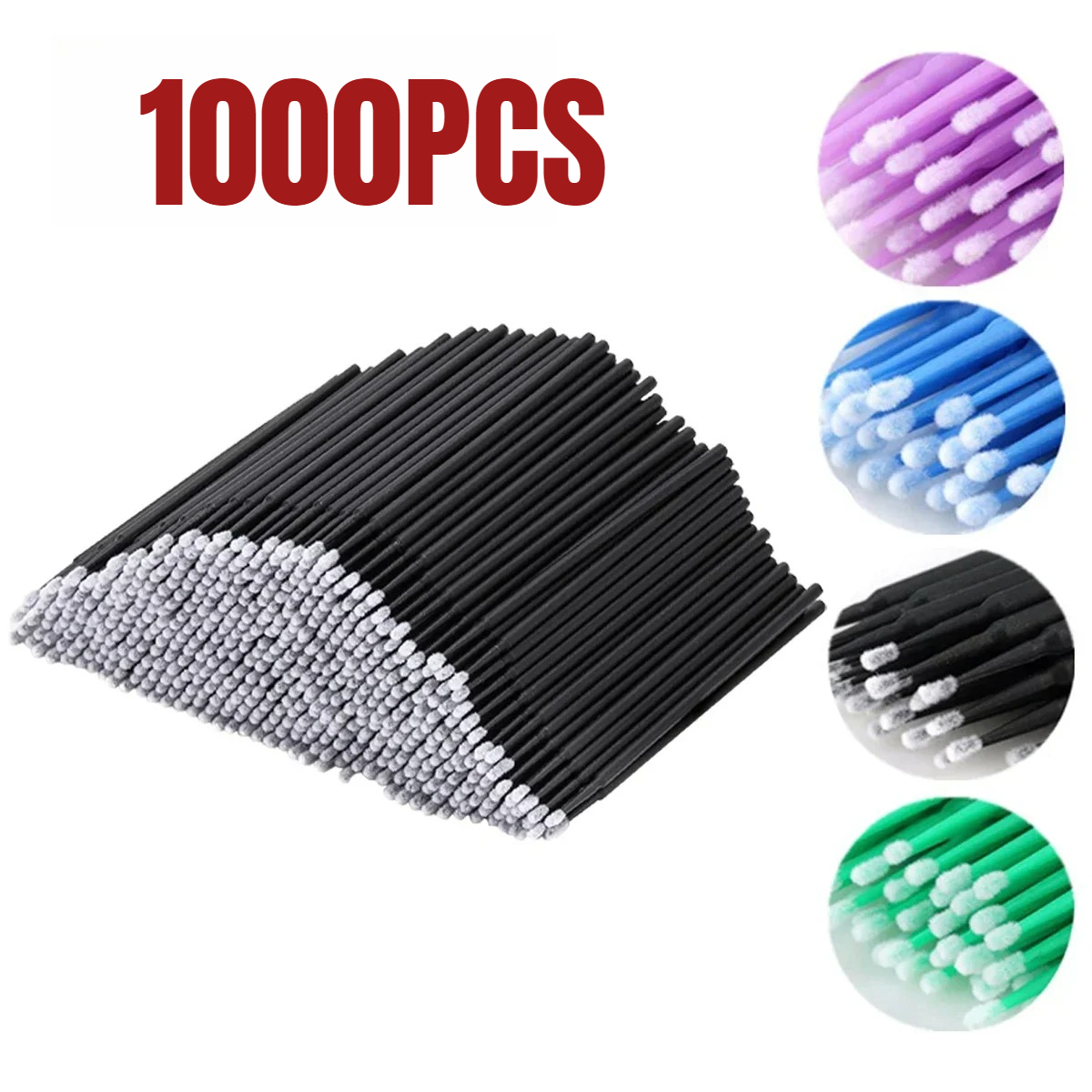 Beauty Makeup Tools - 1000/500 قطعة فرشاة تنظيف الرموش ملونة