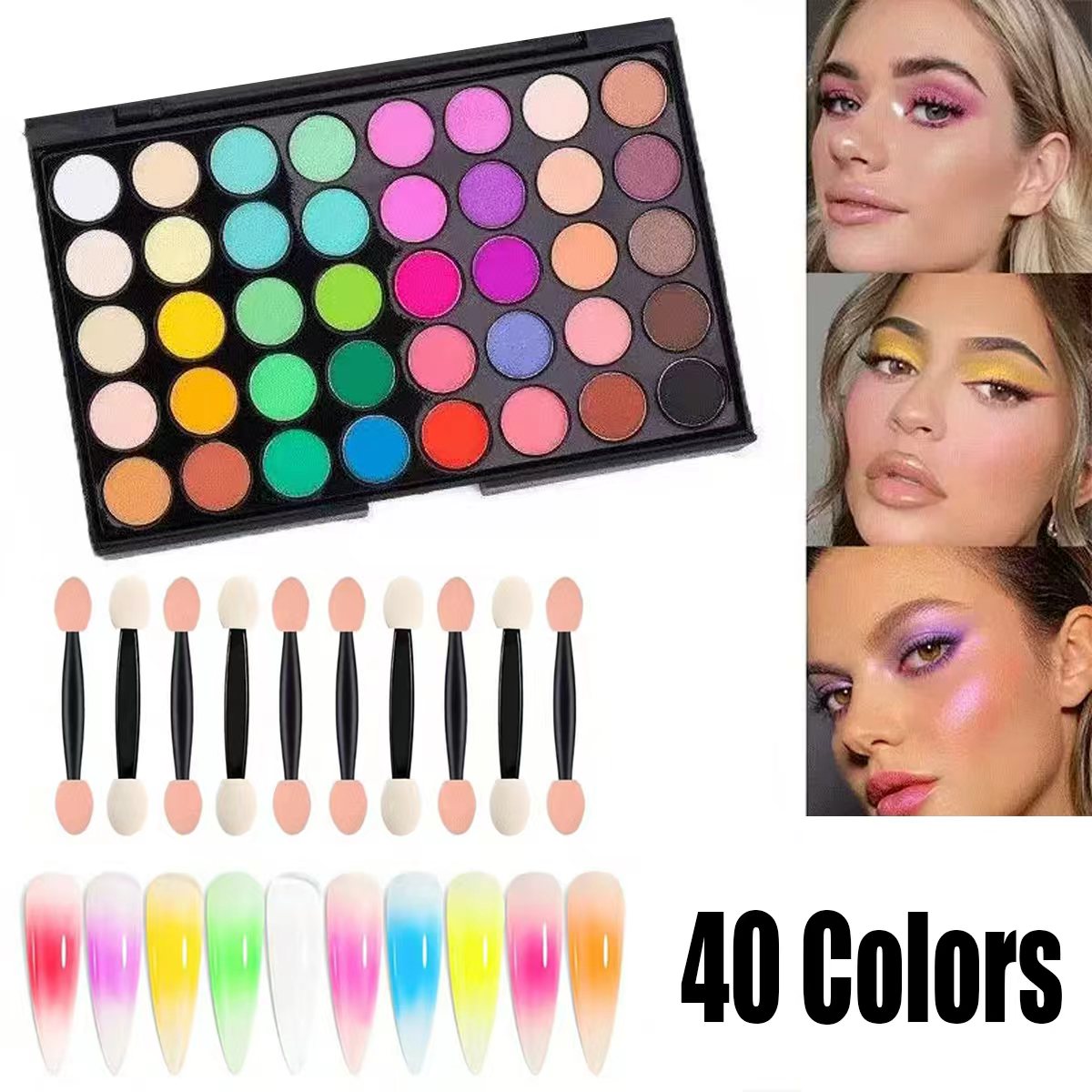 Eyeshadow Glitter Pigment - مجموعة مكياج وفن الأظافر الجديدة، باليت