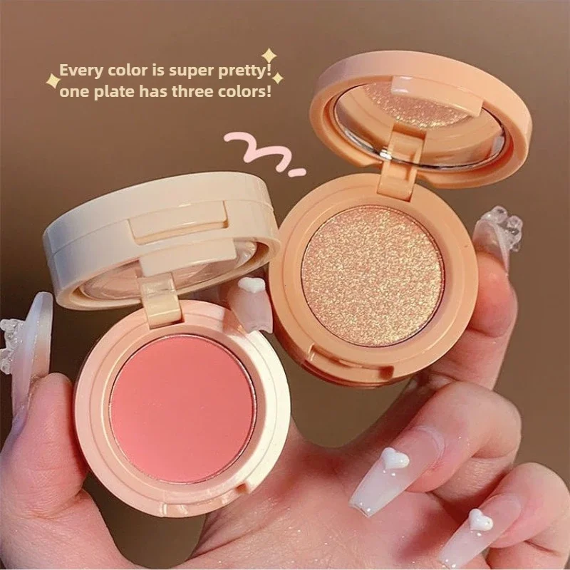 Eyeshadow Glitter Pigment - باليت أحمر خدود وهايلايتر 3 في