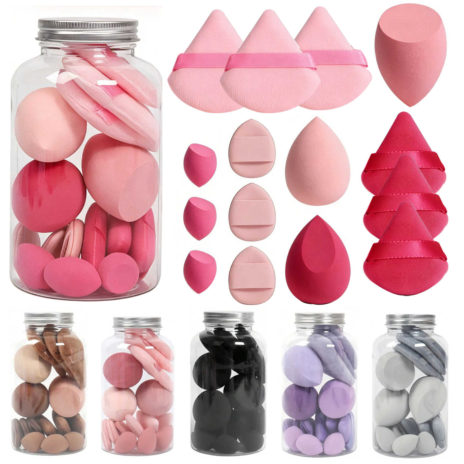 Beauty Blender In Makeup - مجموعة إسفنجات مكياج مكونة من 15