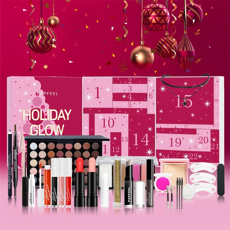 Beauty Makeup Gift Sets - مجموعة مكياج عيد الميلاد للعد التنازلي،