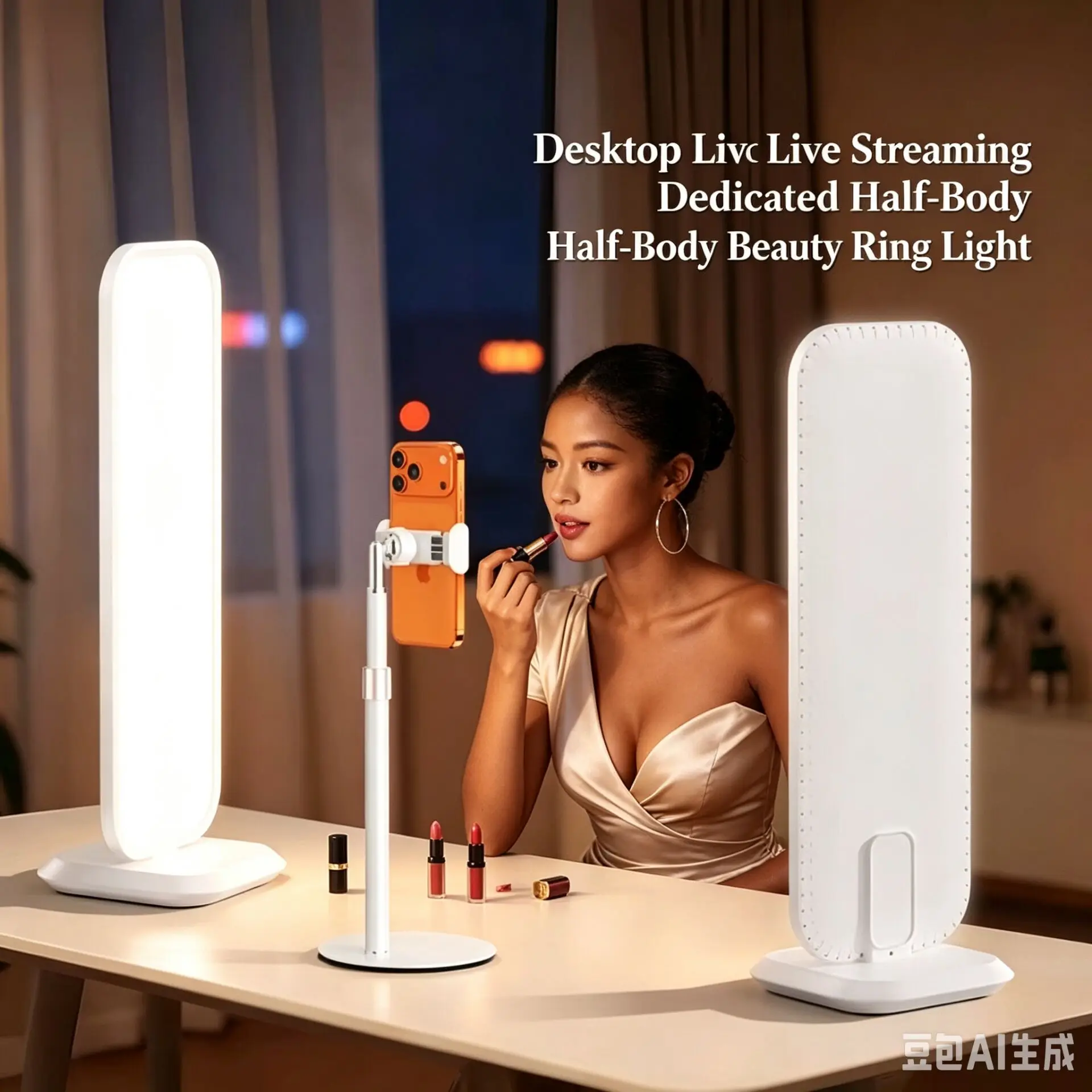 مصباح إضاءة LED مكتبي نصف الجس - مراجعة Beauty Makeup Tiktok وسعره