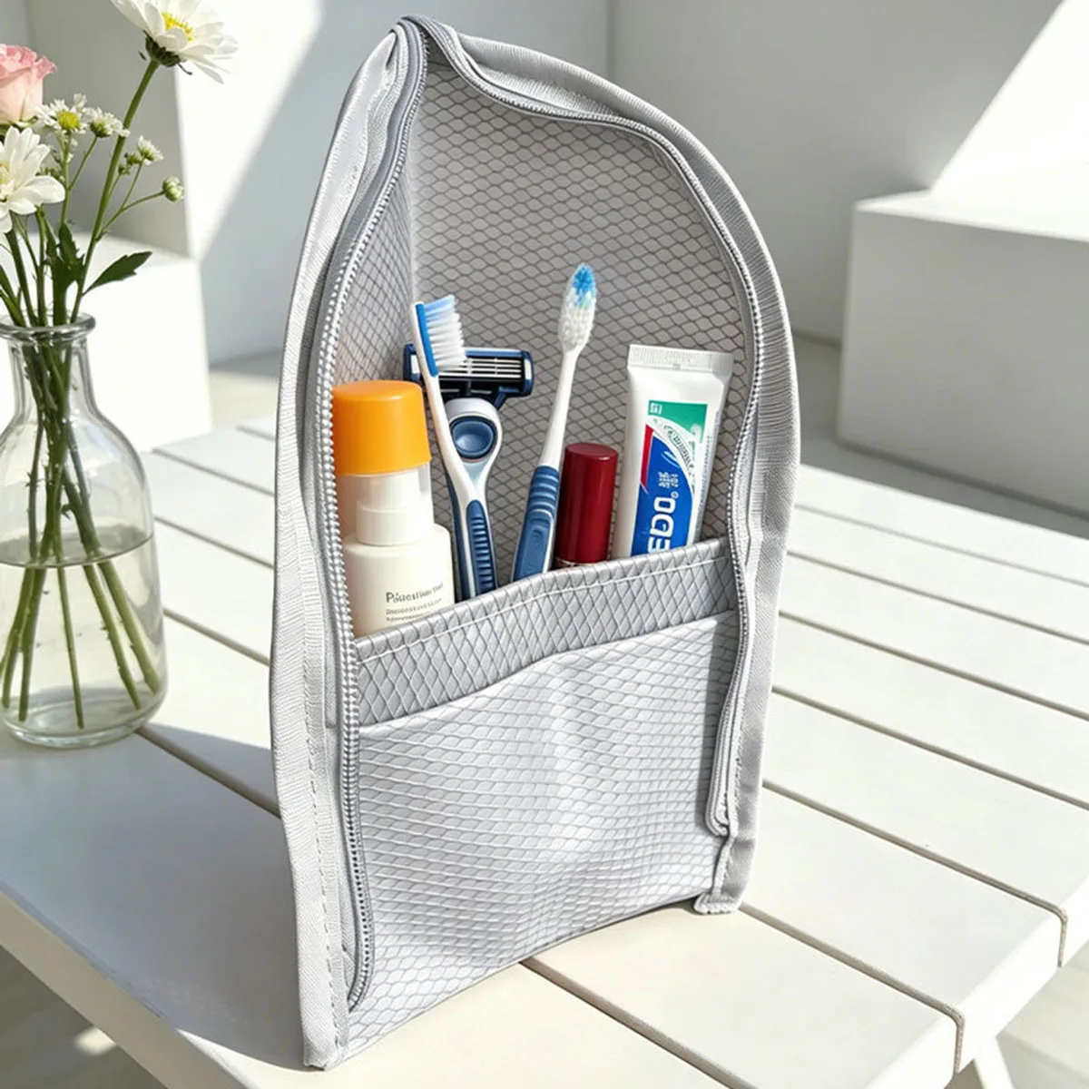 حقيبة مستلزمات سفر شبكية قائمة - مراجعة Beauty Makeup Case وسعره