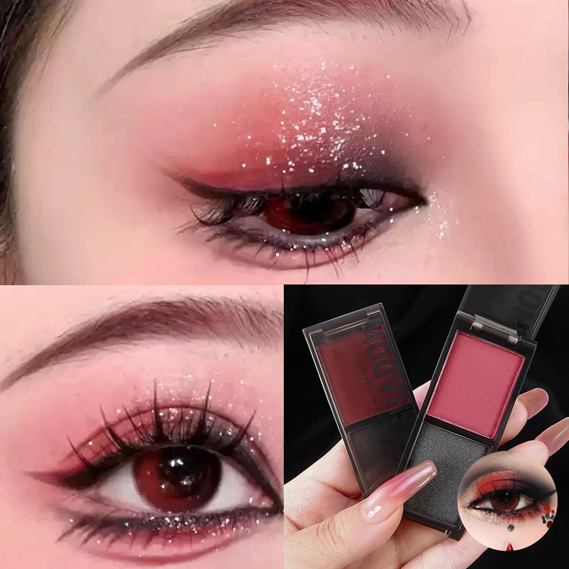 باليت ظلال عيون بلونين أسود وأ - مراجعة Eyeshadow Glitter Pigment وسعره