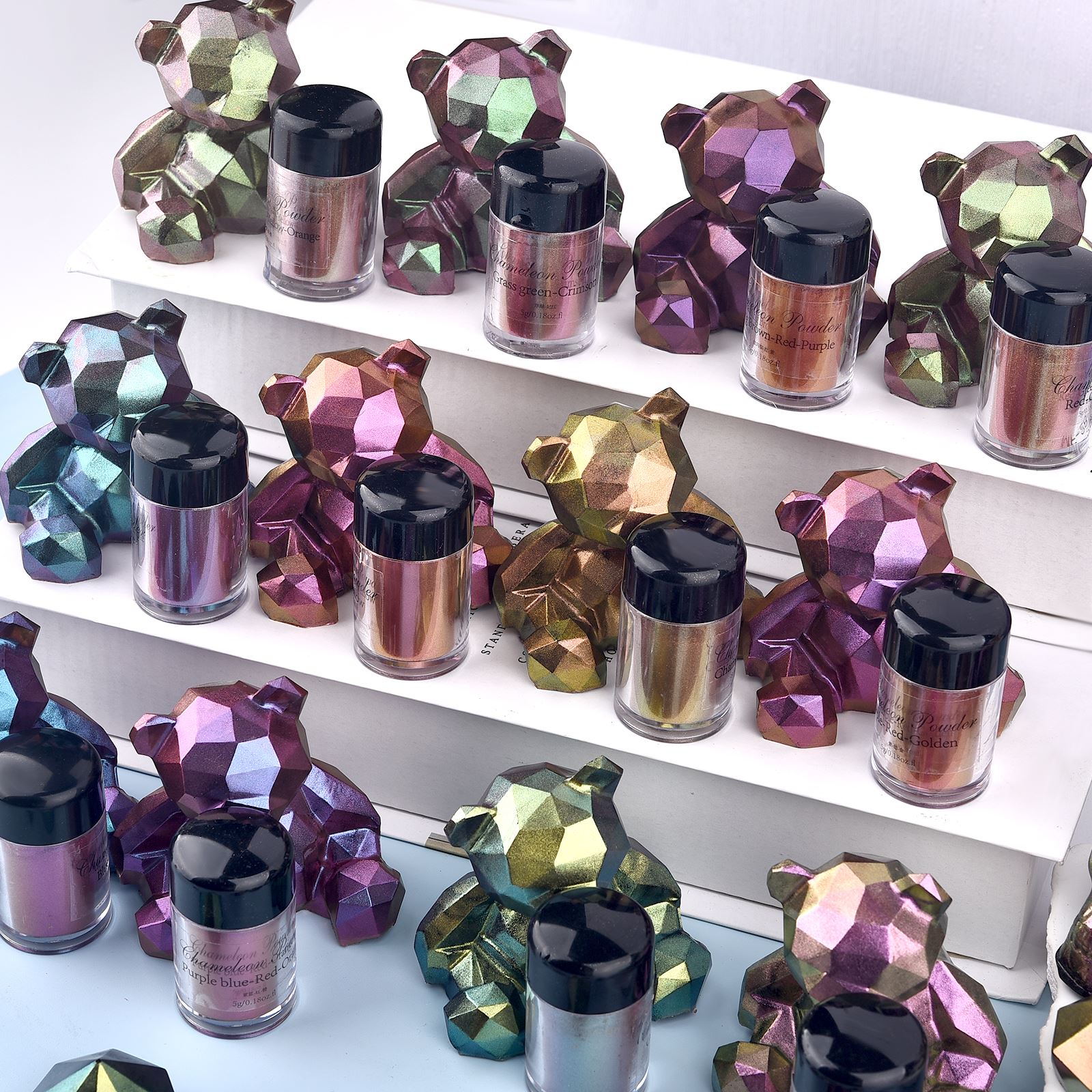 صبغة راتنج الحرباء اللامع ، ال - مراجعة Eyeshadow Glitter Pigment وسعره